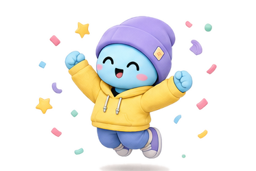 Gobi mascot celebrating